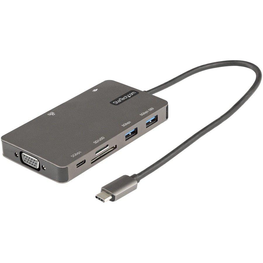 StarTech.com USB C Multiport Adapter, HDMI or VGA, USB 3.0 Hub, 100W PD 3.0