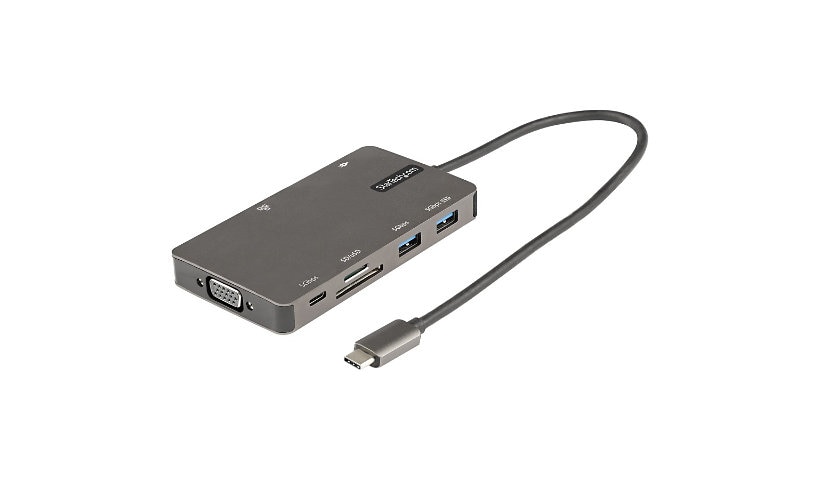 StarTech.com USB C Multiport Adapter, HDMI or VGA, 5Gbps USB 3.0 Hub, 100W PD 3.0, SD/Micro SD, GbE