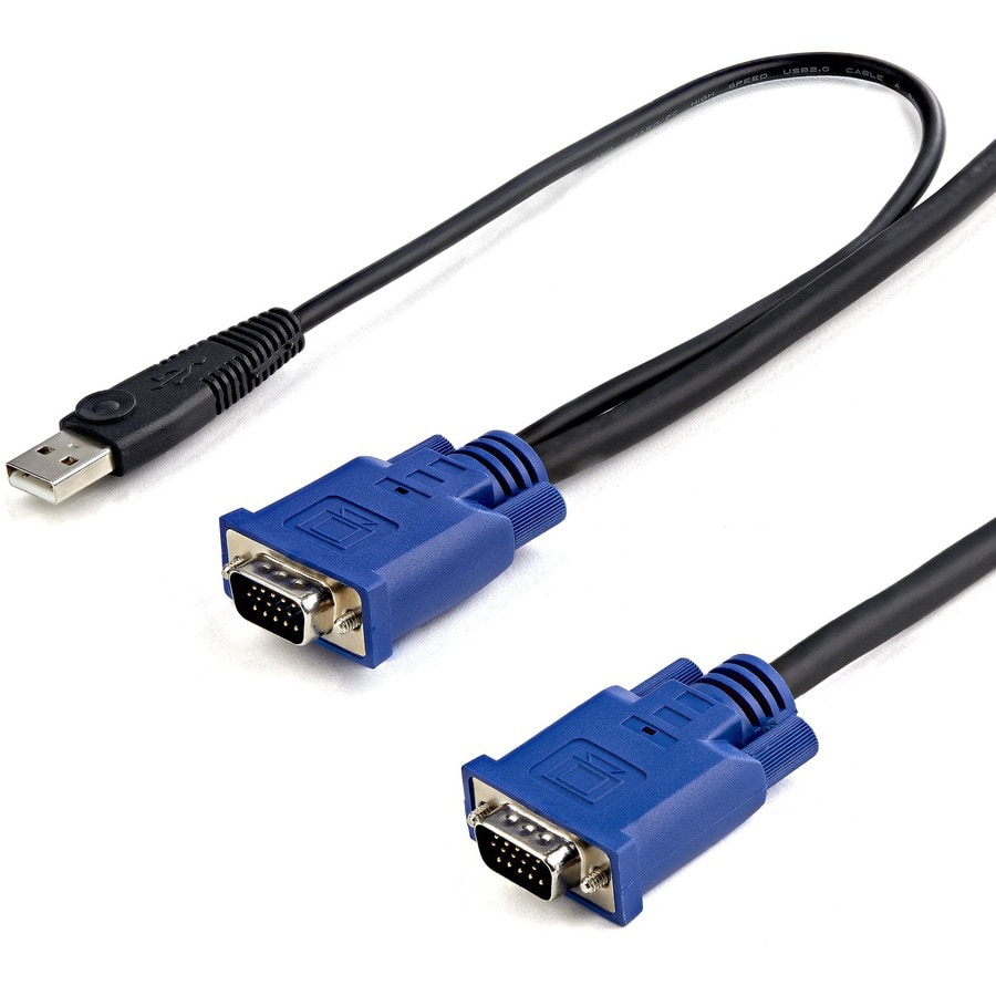 StarTech.com 10 ft Ultra Thin USB VGA 2-in-1 KVM Cable - USB VGA KVM Cable