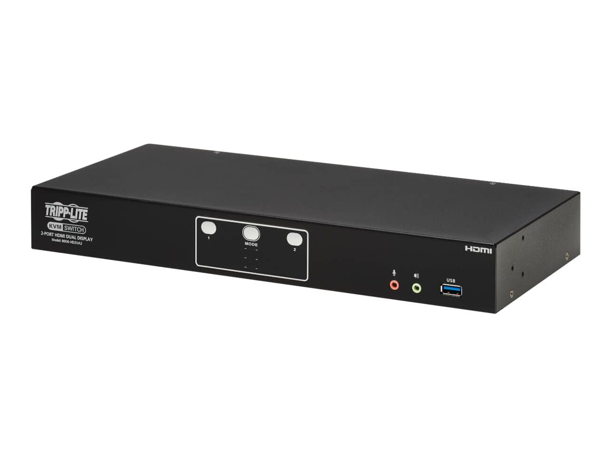 Tripp Lite HDMI KVM Switch 2-Port Dual-Switch Desktop 4K60Hz USB 3.2 Gen 1