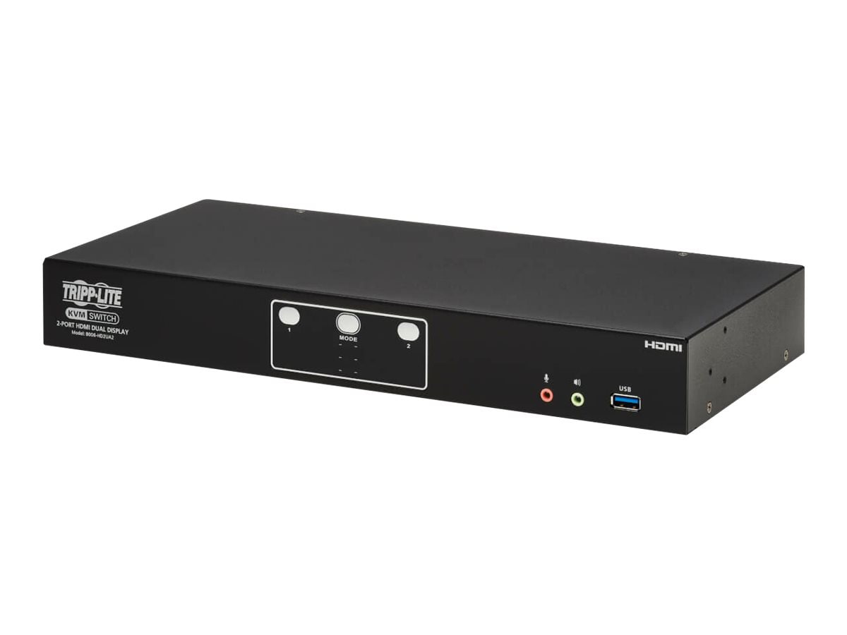 Tripp Lite 2-Port HDMI Dual-Display KVM Switch - 4K 60 Hz, USB 3.2 Gen 1, HDCP 2.2, USB Sharing - KVM / audio / USB