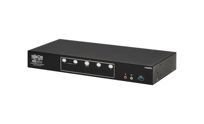 Tripp Lite 4-Port HDMI Dual-Display KVM Switch - 4K 60 Hz, USB 3.2 Gen 1,  HDCP 2.2, USB Sharing - KVM / audio / USB - B006-HD2UA4 - KVM Modules 