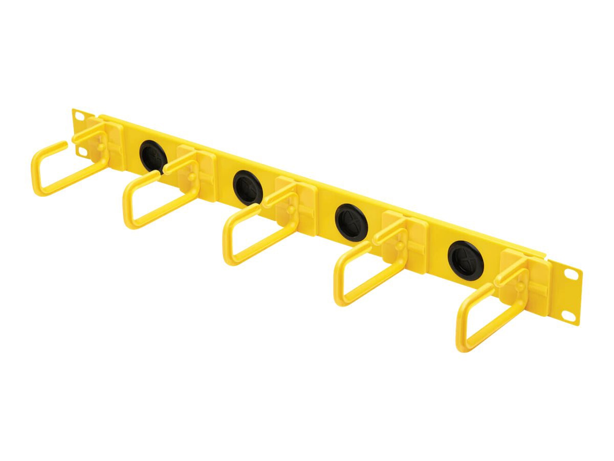 Eaton Tripp Lite Series Horizontal Cable Manager - Flexible Rings, Yellow,