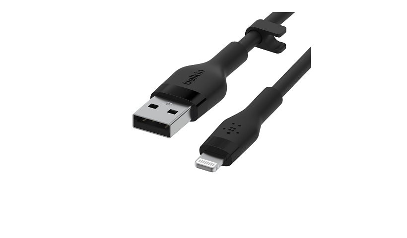 Belkin USB-A to Lightning Cable - 480 Mbps - Silicone - M/M - 3.3ft/1m - Black