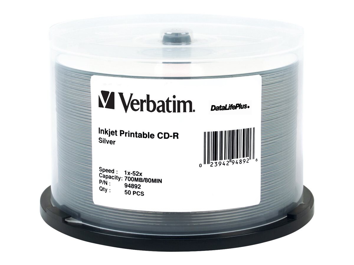 VERBATIM DATALIFEPLUS CDR 52X 50PK