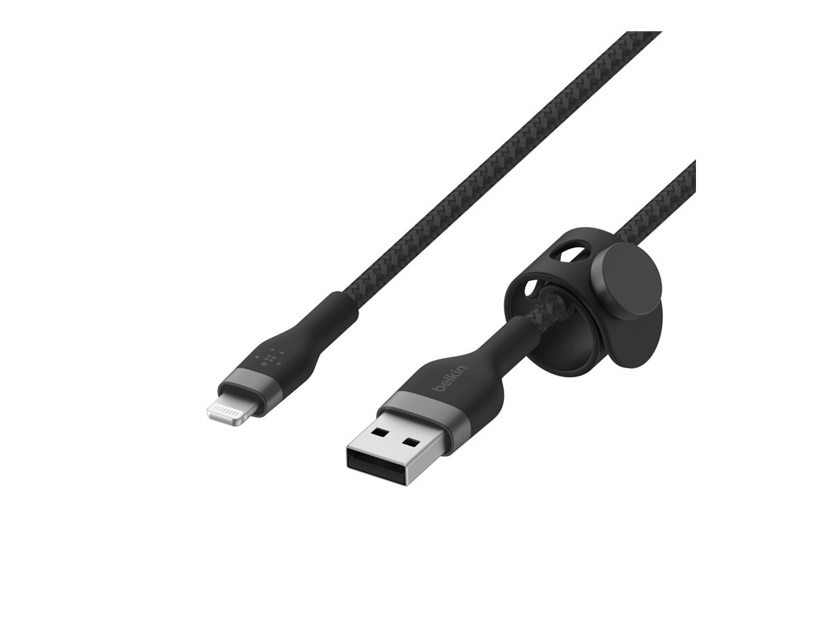 Belkin 12W USB-A to Lightning Cable - 480 Mbps - Silicone, Braided - M/M - 3.3ft/1m - Black