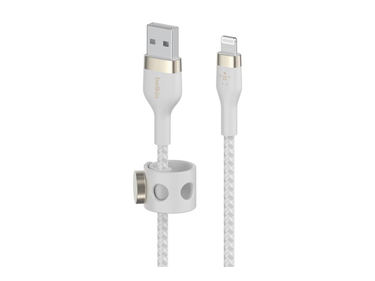Belkin 20W USB-A to Lightning Cable - 480 Mbps - Silicone, Braided - M/M - 9.8ft/3m - White