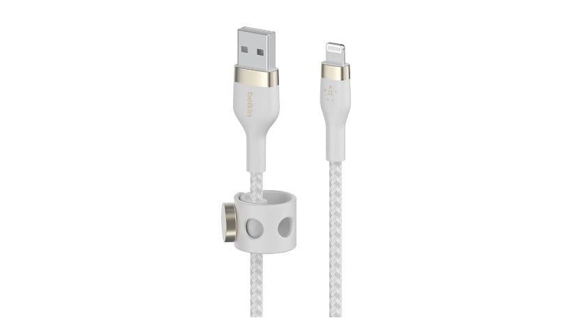 Belkin 20W USB-A to Lightning Cable - 480 Mbps - Silicone, Braided - M/M - 9.8ft/3m - White