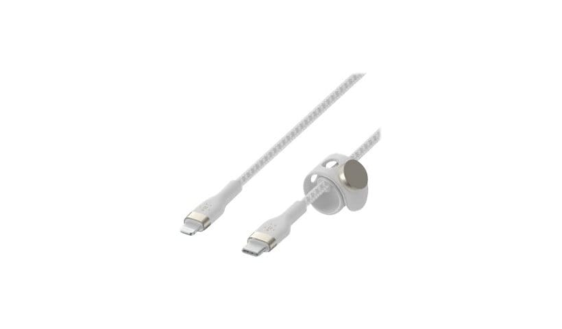 Belkin 20W USB-C to Lightning Cable - 480 Mbps - Silicone, Braided - M/M - 6.6ft/2m - White