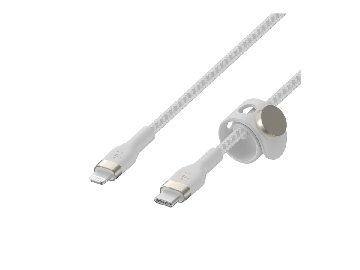 Belkin BoostUp Charge PRO Flex 10ft USB-C to Lightning Silicone Cable White