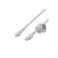 Belkin 20W USB-C to Lightning Cable - 480 Mbps - Silicone, Braided - M/M - 9.8ft/3m - White
