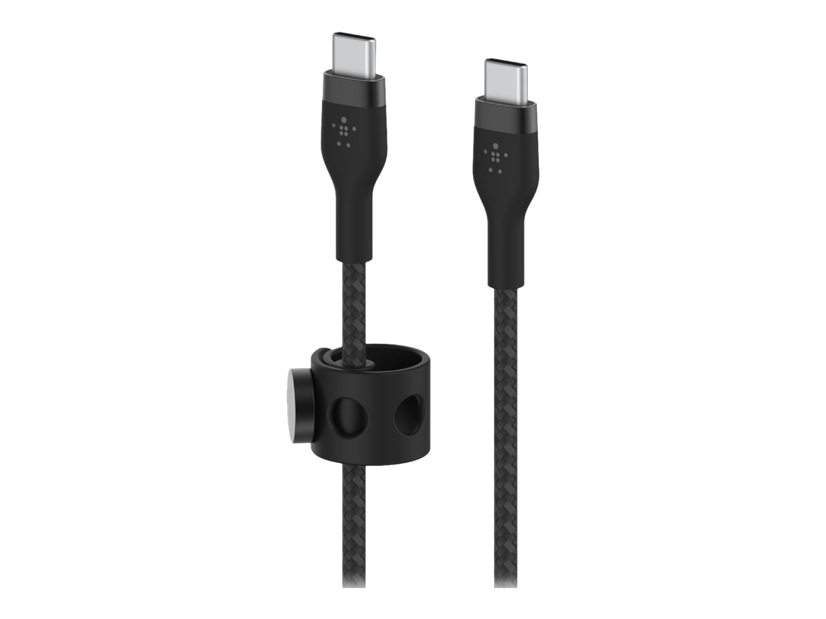 Belkin 60W USB-C to USB-C Cable - 480 Mbps - Silicone, Braided - M/M - 6.6ft/2m - Black
