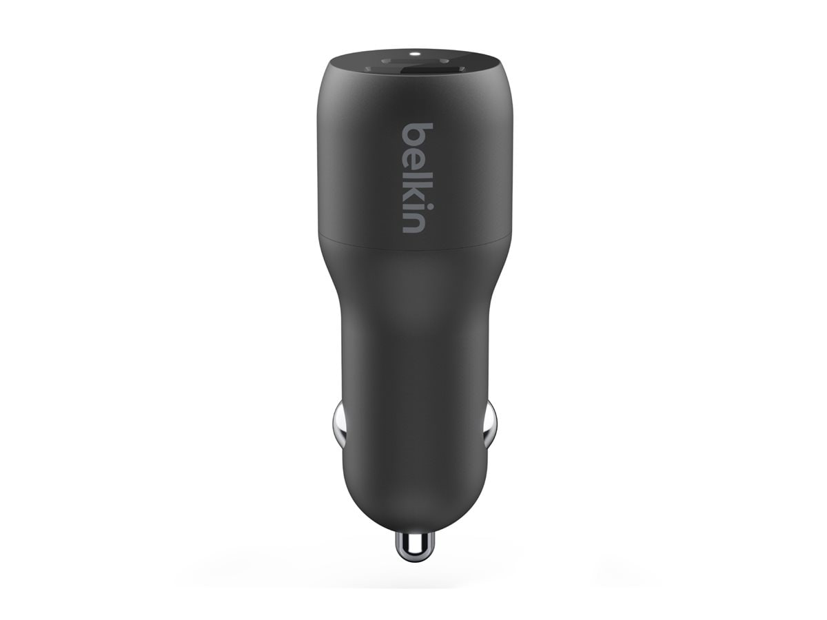 Belkin Dual Port Car Charger with Programmable Power Supply (PPS) - Black