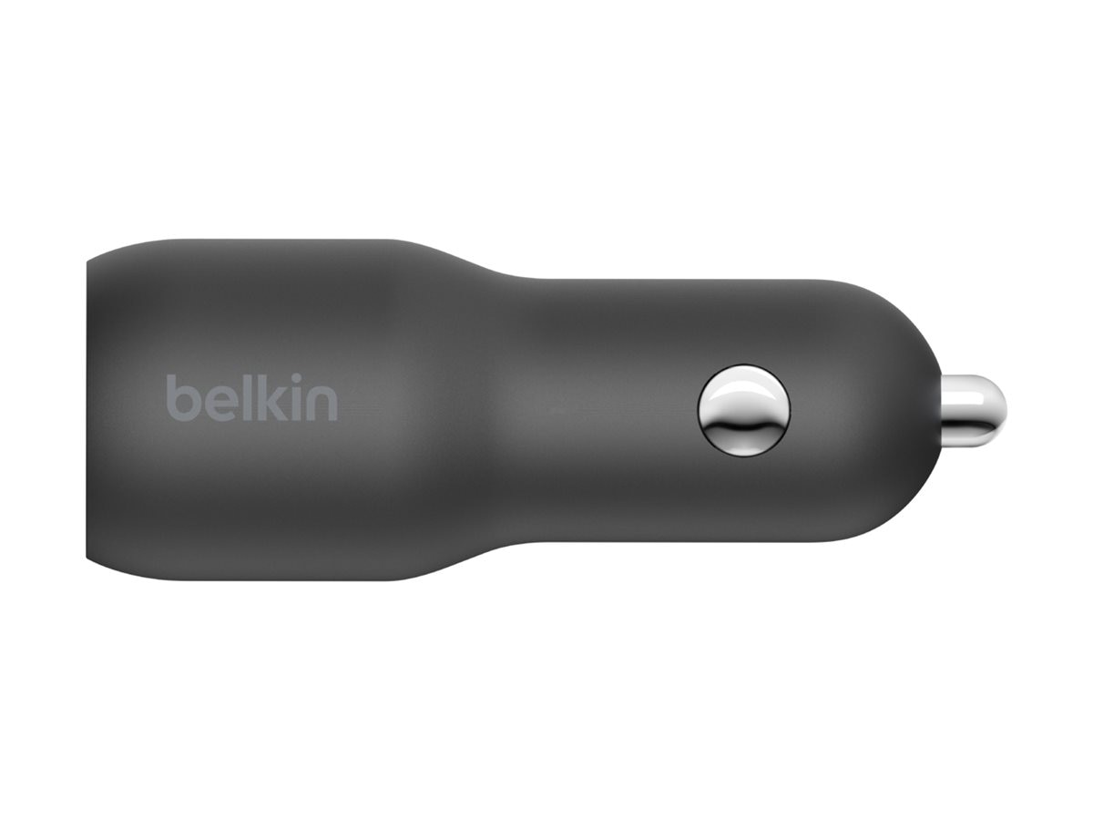 Thumbnail 2 of 8 for Belkin 37W Dual-Port USB Car Charger - 1xUSB-C (25W), 1xUSB-A (12W) - Fast Charging - Power Adapter - Black
