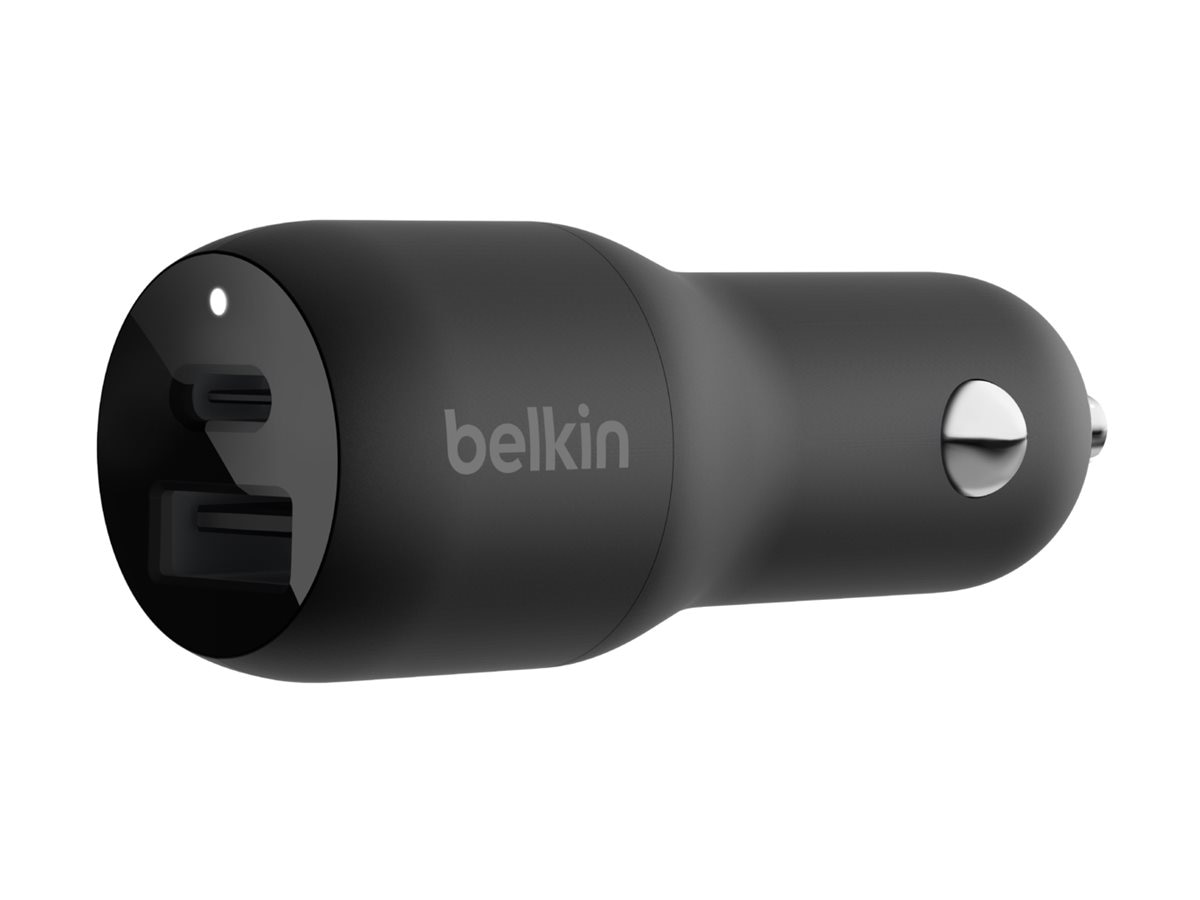 Thumbnail 3 of 8 for Belkin 37W Dual-Port USB Car Charger - 1xUSB-C (25W), 1xUSB-A (12W) - Fast Charging - Power Adapter - Black