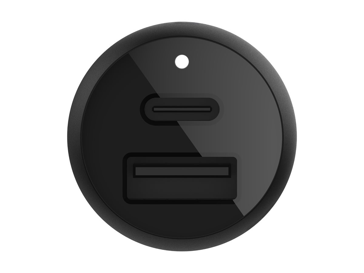 Thumbnail 4 of 8 for Belkin 37W Dual-Port USB Car Charger - 1xUSB-C (25W), 1xUSB-A (12W) - Fast Charging - Power Adapter - Black