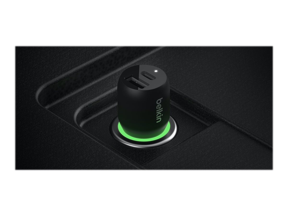 Thumbnail 5 of 8 for Belkin 37W Dual-Port USB Car Charger - 1xUSB-C (25W), 1xUSB-A (12W) - Fast Charging - Power Adapter - Black