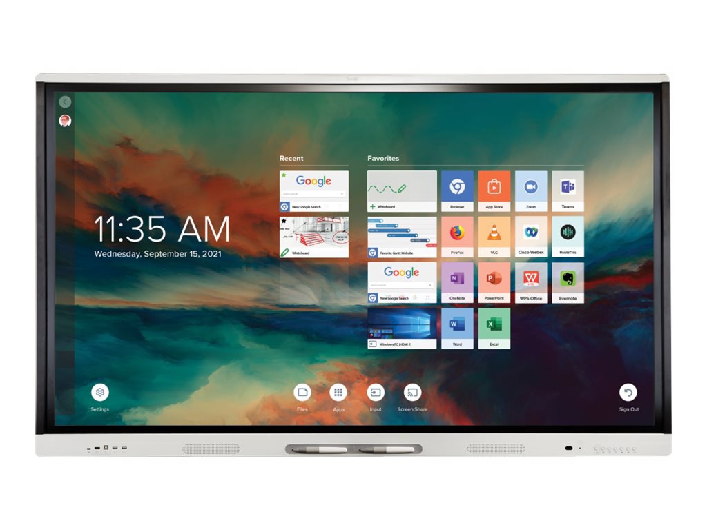 SMART Board MX (V3) Pro series with iQ SBID-MX286-V3-PW 86" LED-backlit LCD