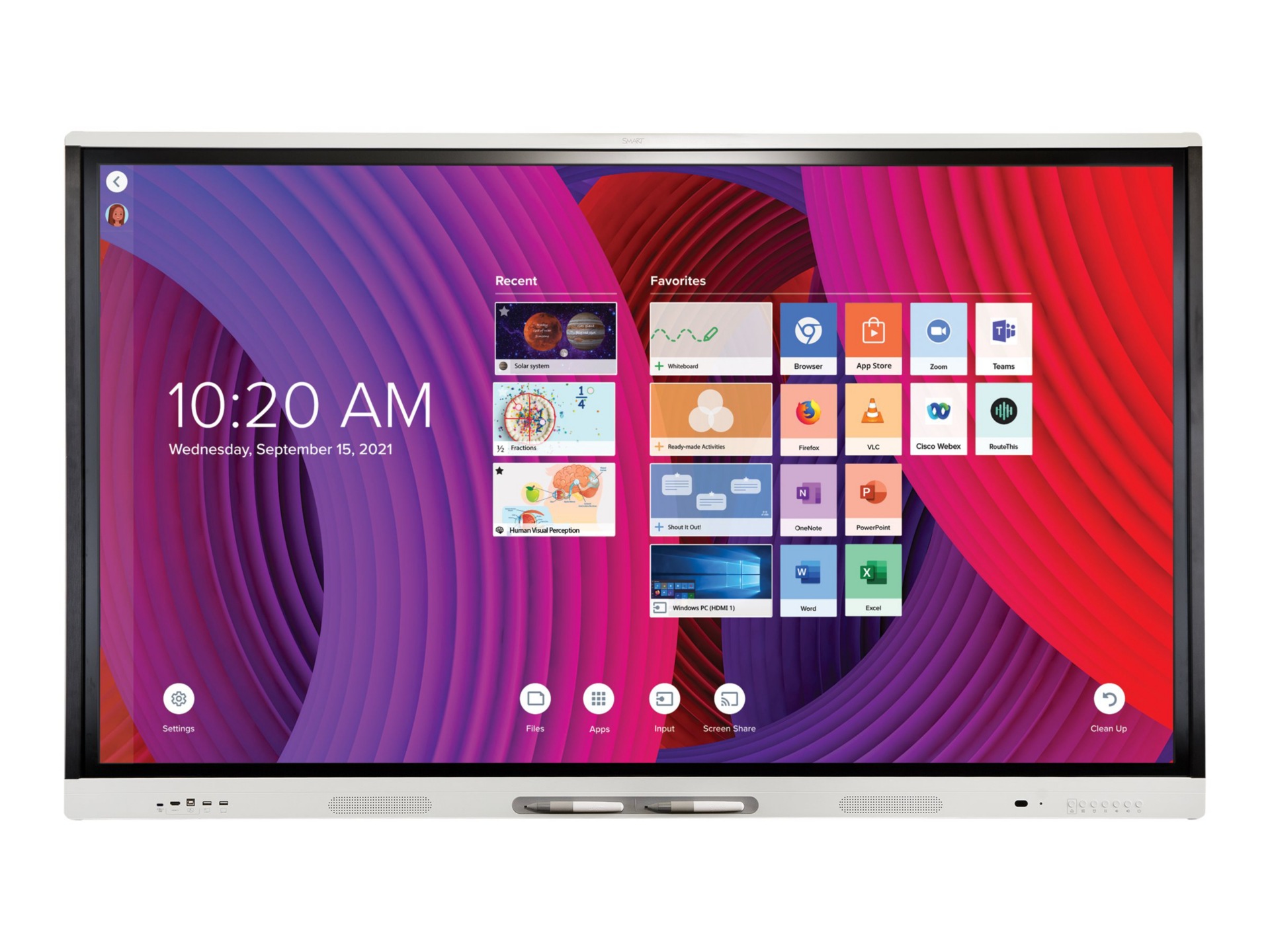 SMART Board MX (V3) series with iQ SBID-MX265-V3 65" LED-backlit LCD display - 4K - for interactive communication