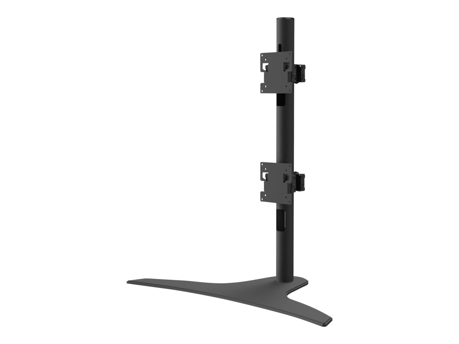 Peerless-AV 1x2 pied - Free Standing - pour 2 écrans LCD incurvés - noir mat