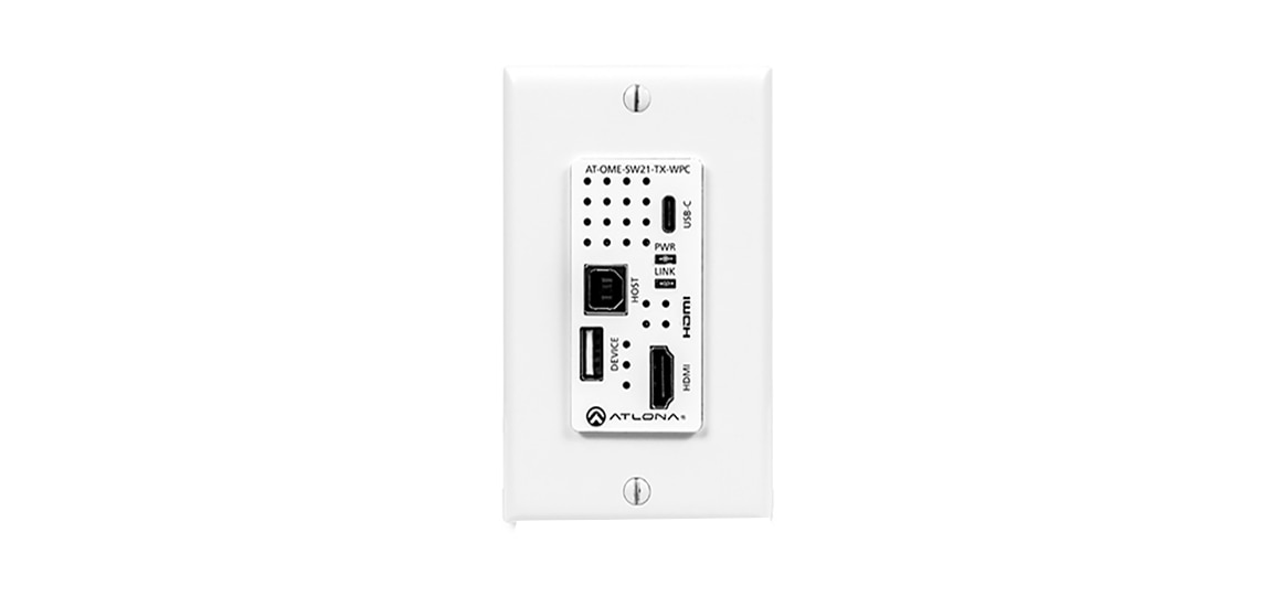 Thumbnail 2 of 3 for Atlona Wallplate HDBaseT Transmitter for HDMI and USB-C with USB Hub - video/audio extender - HDBaseT