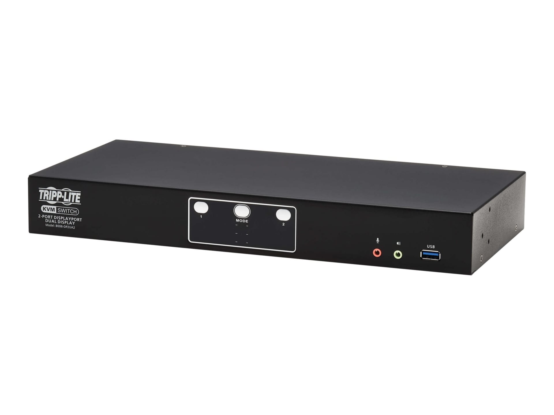 Tripp Lite 2-Port DisplayPort Dual-Display KVM Switch - 4K 60 Hz, USB 3.2 Gen 1, HDCP 2.2, USB Sharing - KVM / audio /