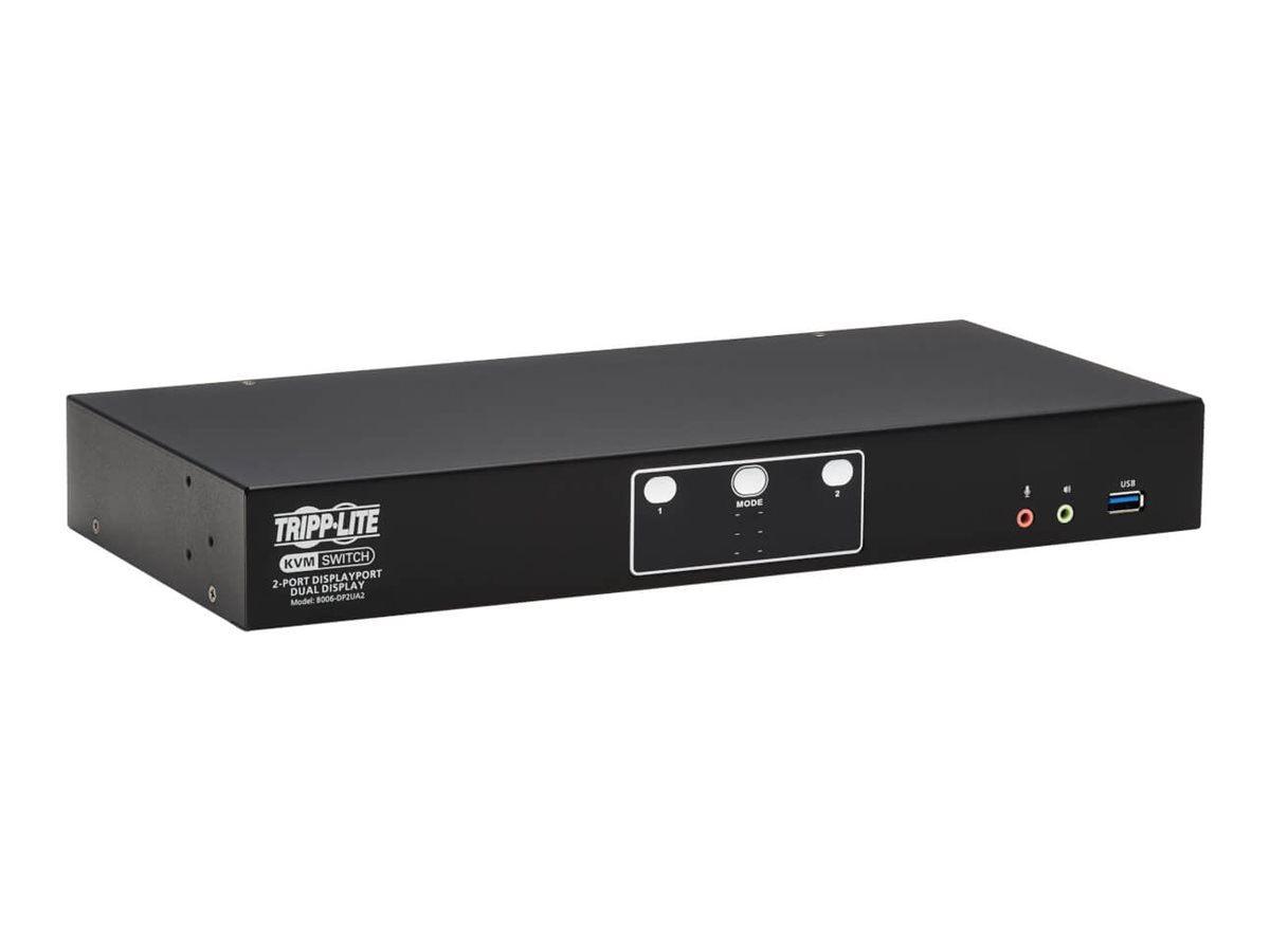 Eaton Tripp Lite series 2-Port DisplayPort Dual-Display KVM Switch - 4K 60 Hz, USB 3.2 Gen 1, HDCP 2.2, USB Sharing -