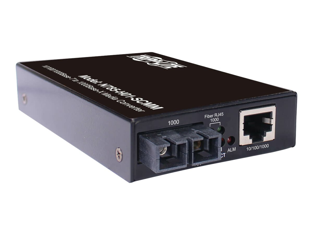 Eaton Tripp Lite Series Hardened Gigabit Copper to Fiber Media Converter - 10/100/1000 Mbps, RJ45/SC Multimode, -10° to