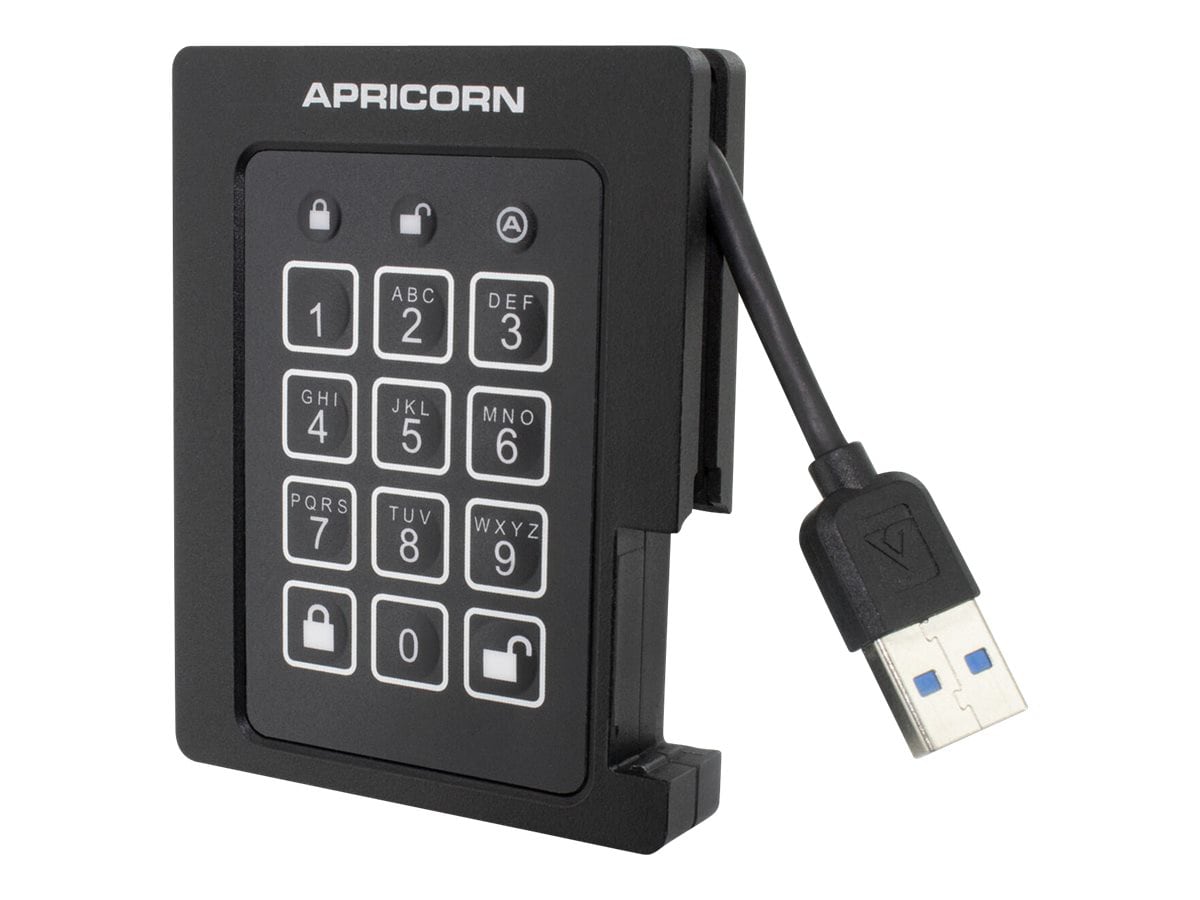 Apricorn Aegis Padlock SSD - SSD - 4 TB - USB 3.2 Gen 1 - TAA Compliant