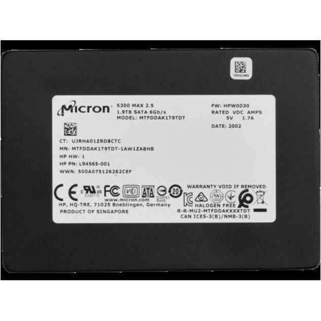 HP 1.88 TB Solid State Drive - 2.5" Internal - SATA (SATA/600)