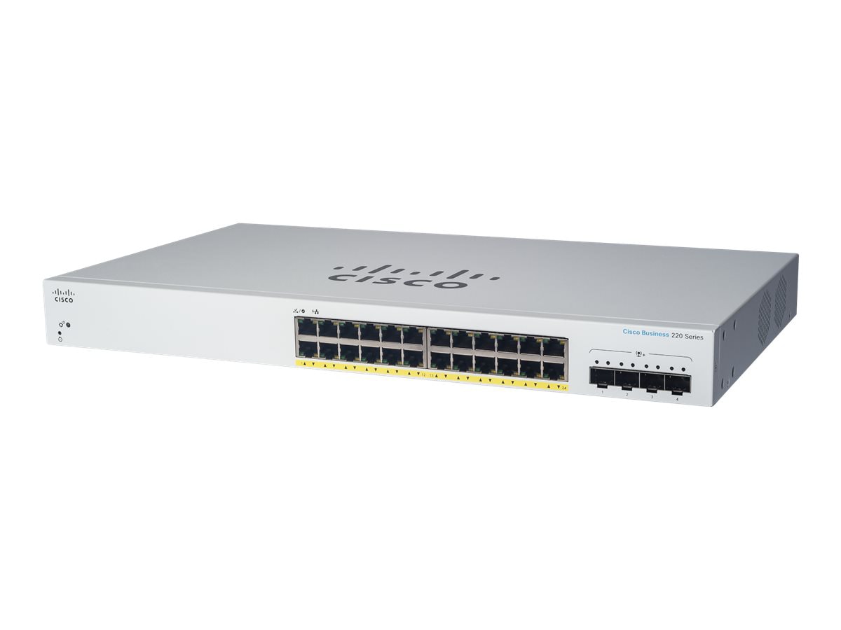 Cisco Business 220 Series CBS220-24P-4G - switch - 28 ports - smart - rack-mountable