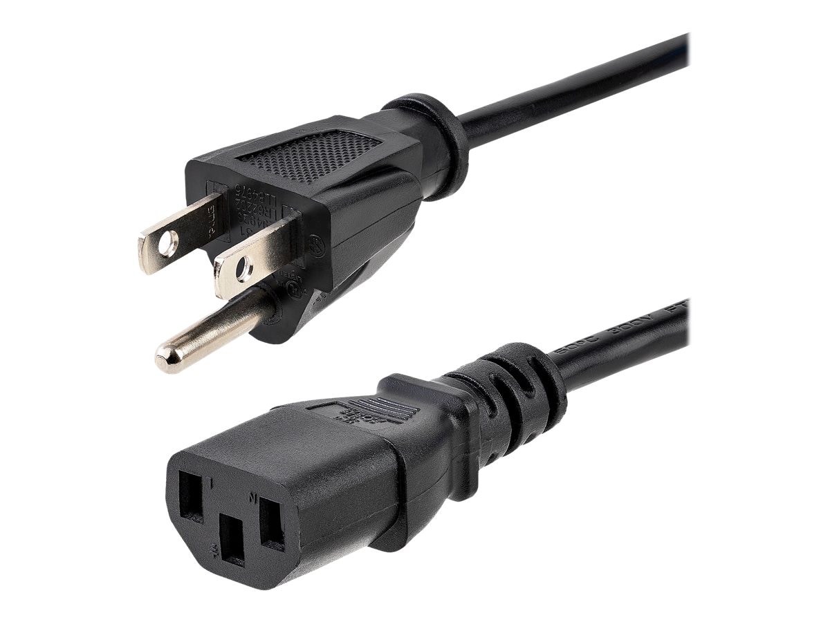 StarTech.com 6ft Standard Computer Power Cord (NEMA 5-15 to IEC 60320 C13) - 18 AWG Replacement AC Power Cable for PC