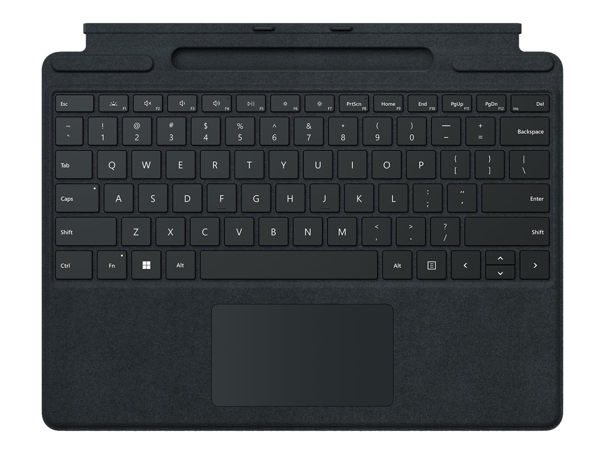 Microsoft Surface Pro Keyboard - Black - Bilingual - Pro 9/8/X - Touchpad - Slim Pen Charging Tray (No Pen)