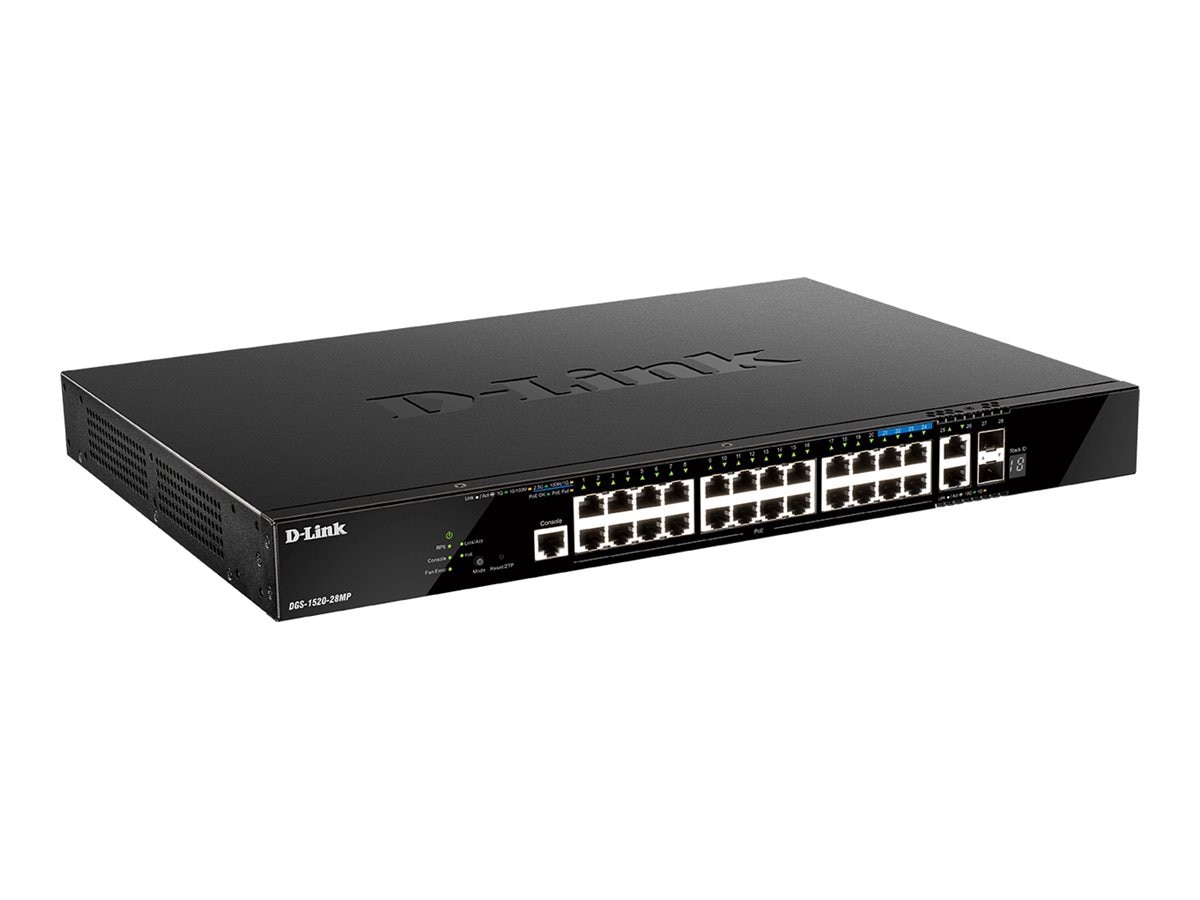 Thumbnail 2 of 3 for D-Link DGS 1520-28MP - switch - 28 ports - smart - rack-mountable
