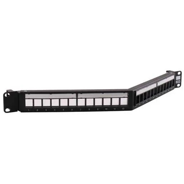 Hubbell Premise Wiring HPJ Multimedia Jack Panel - patch panel (blank) - 1U - 19" - angled