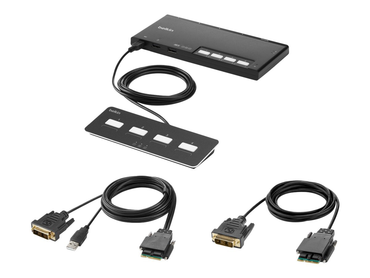 Belkin Modular Secure Single Head - KVM switch - 4 ports - TAA Compliant