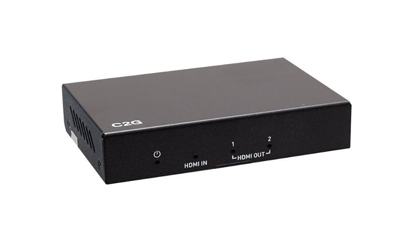 C2G 2-Port HDMI Distribution Amplifier Splitter - 4K 60Hz - HDR - 7.1 Audio