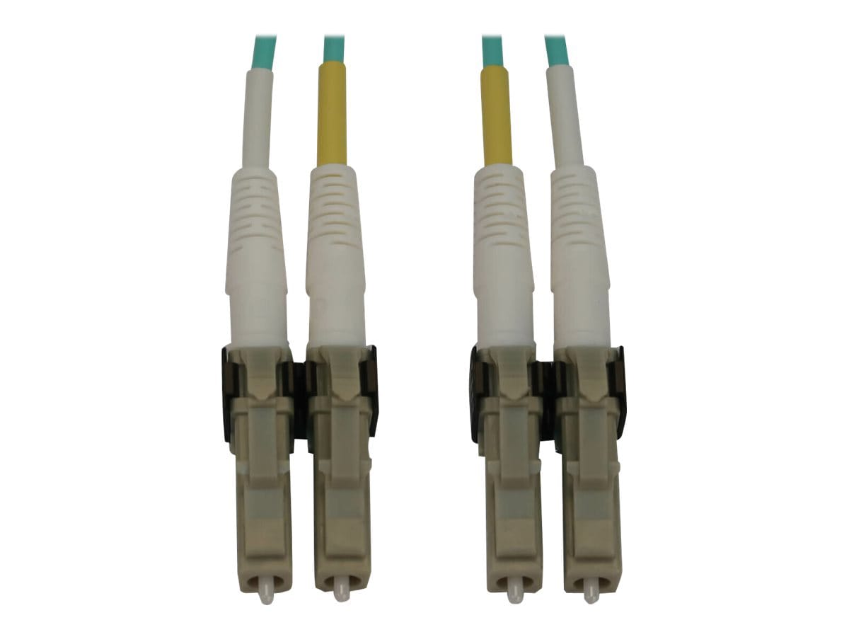 Eaton Tripp Lite Series 400G Multimode 50/125 OM3 Switchable Fiber Optic Cable (Duplex LC-PC M/M), LSZH, Aqua, 1 m (3.3