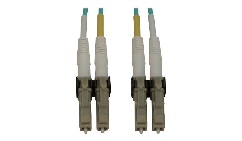 Eaton Tripp Lite Series 400G Multimode 50/125 OM3 Switchable Fiber Optic Cable (Duplex LC-PC M/M), LSZH, Aqua, 1 m (3.3