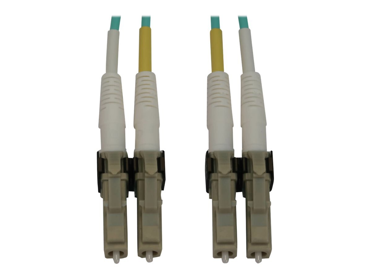 Eaton Tripp Lite Series 400G Multimode 50/125 OM3 Switchable Fiber Optic Cable (Duplex LC-PC M/M), LSZH, Aqua, 2 m (6.6