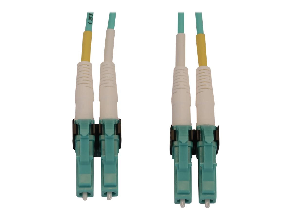 Eaton Tripp Lite Series 400G Multimode 50/125 OM4 Switchable Fiber Optic Cable (Duplex LC-PC M/M), LSZH, Aqua, 7 m (23