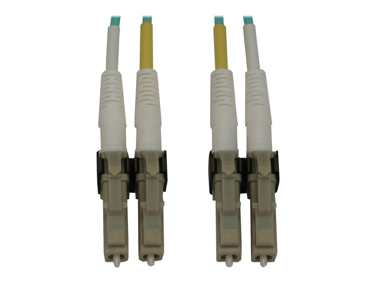 Eaton Tripp Lite Series 400G Multimode 50/125 OM3 Switchable Fiber Optic Cable (Duplex LC-PC M/M), LSZH, Aqua, 10 m