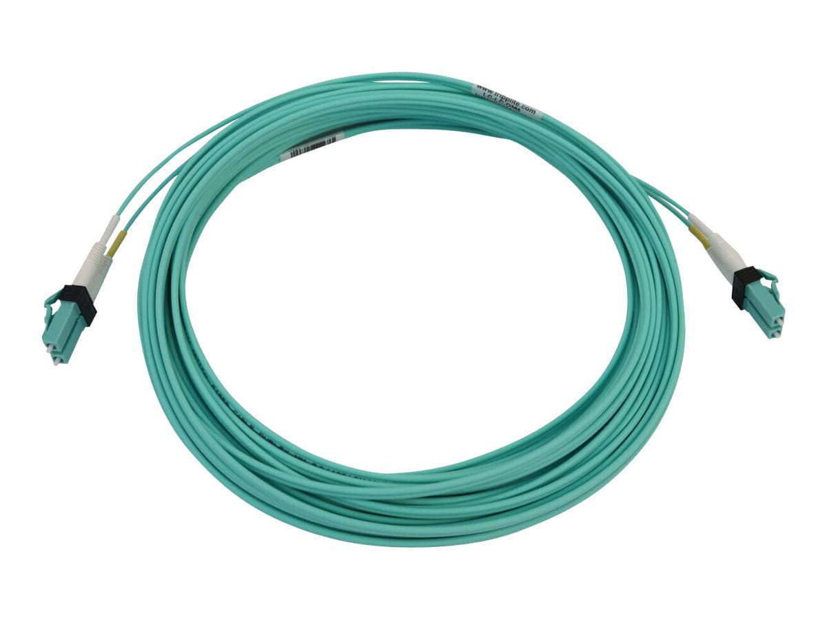 Eaton Tripp Lite Series 400G Multimode 50/125 OM4 Switchable Fiber Optic Cable (Duplex LC-PC M/M), LSZH, Aqua, 10 m