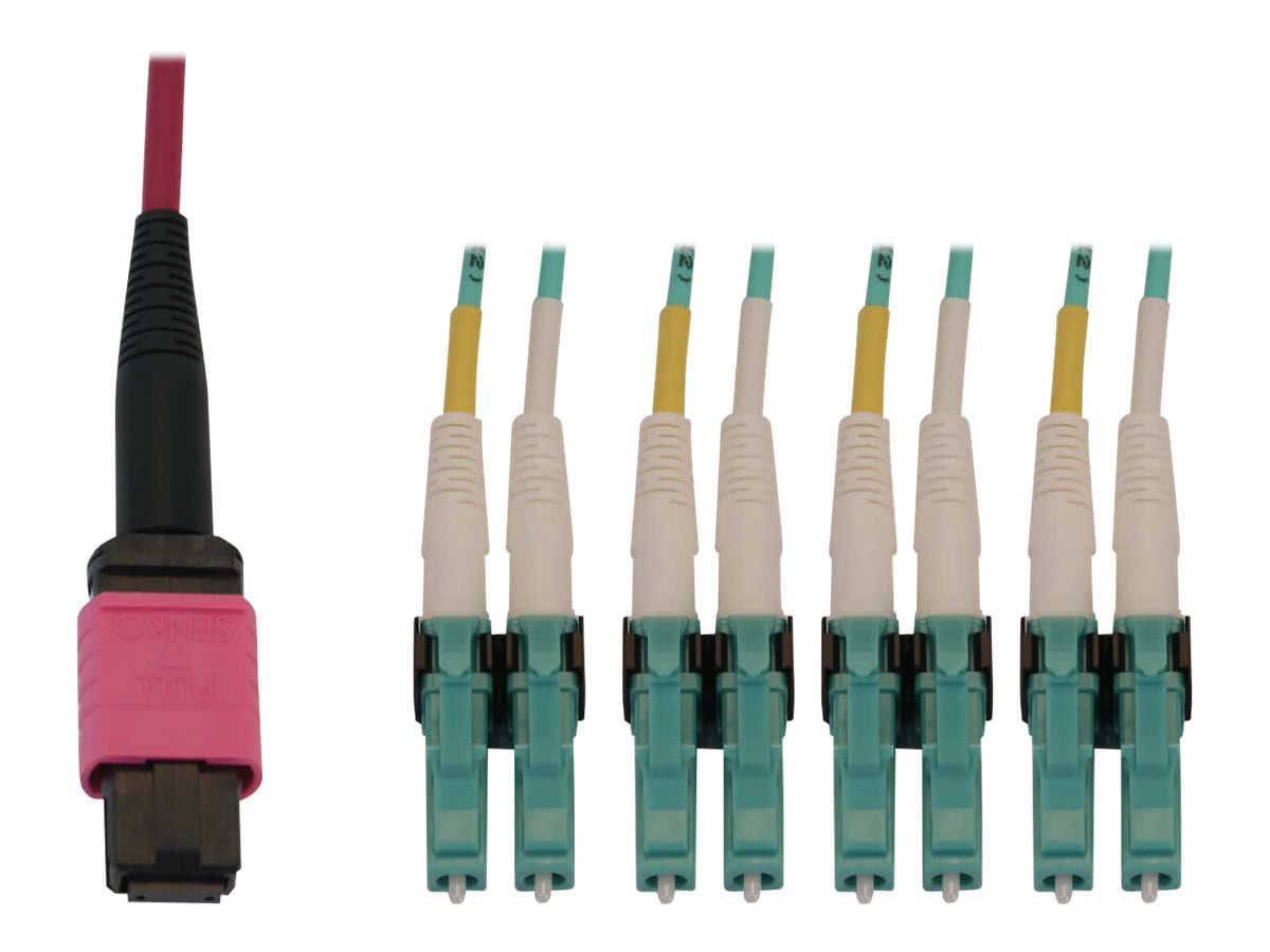 Tripp Lite Fiber Cable 40/100G MMF OM4 12F MTP/MPO-PC to 4x LC/PC F/M 3M