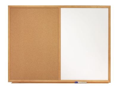 Quartet Standard combo board: whiteboard, bulletin board - 48 in x 35.98 in - brown/white