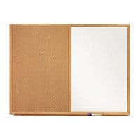Quartet Standard combo board: whiteboard, bulletin board - 48 in x 35.98 in - brown/white