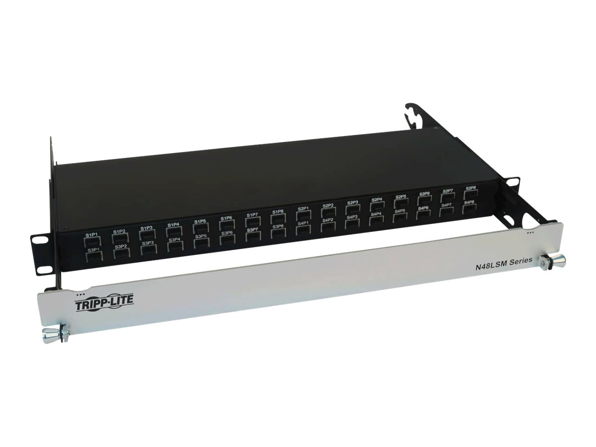 Tripp Lite Spine-Leaf MPO Panel with Key-Up to Key-Up MTP/MPO Adapter - 12F MTP/MPO-PC M/M, 8F OM4 Multimode, 32 x 32