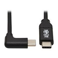 Tripp Lite USBC Cable (M/M) - USB 2.0, Thunderbolt 3, 100W PD Charging, Right-Angle Plug, Black, 2 m (6,6 ft.) - USB-C