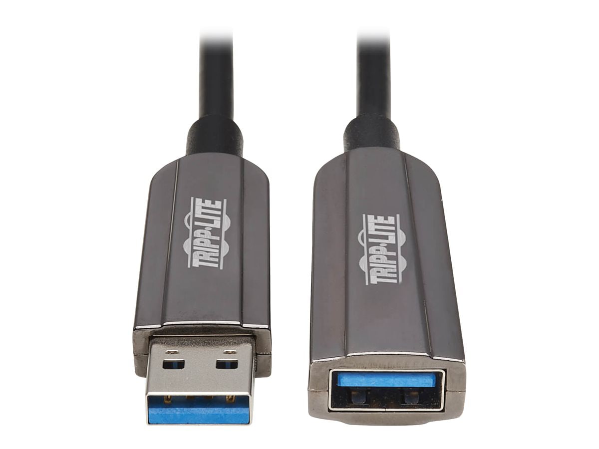Tripp Lite USB-A 3.2 Gen 1 CL3-Rated Fiber Active Optical Cable (AOC) - Extension/Repeater, A/A M/F, Black, 50 m - USB-C
