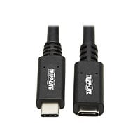 Tripp Lite USB C Extension Cable (M/F) - USB 3,2 Gen 2, Thunderbolt 3, 60W PD Charging, Black, 20 in. (0,5 m) - USB-C